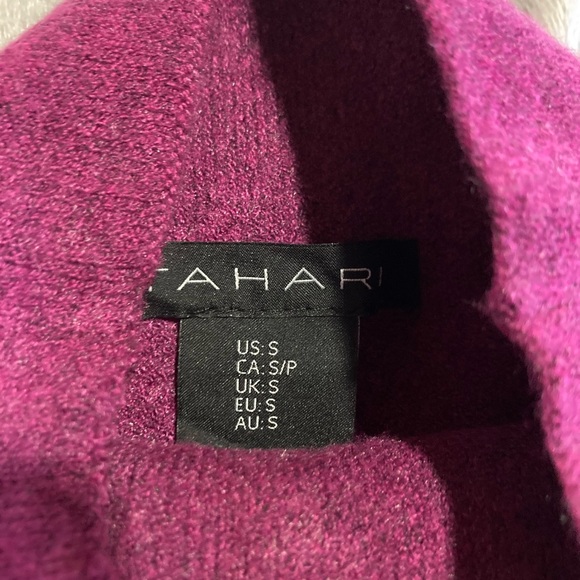 Tahari Plum Turtleneck Sweater with Jewel Cuffs - Picture 3 of 4